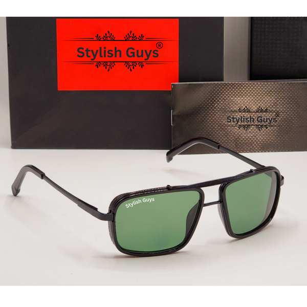 Top Trendy Hot New Stylish Attractive Green & Black 4413 Evergreen UV Protected Square Sunglasses For King's Men & Women ( SG - 4413 )