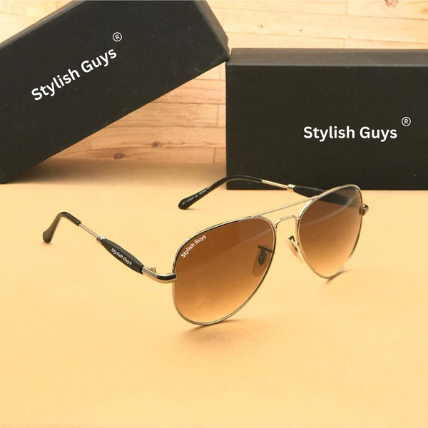 Top Trendy Hot New Stylish Attractive Brown Shade & Golden 3517 Evergreen UV Protected Sunglasses For King's Men & Women