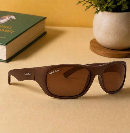 Sunglasses For Men With Brown Glass & Brown Frame 2053 Sport Sunglass By Sunglasses Deal