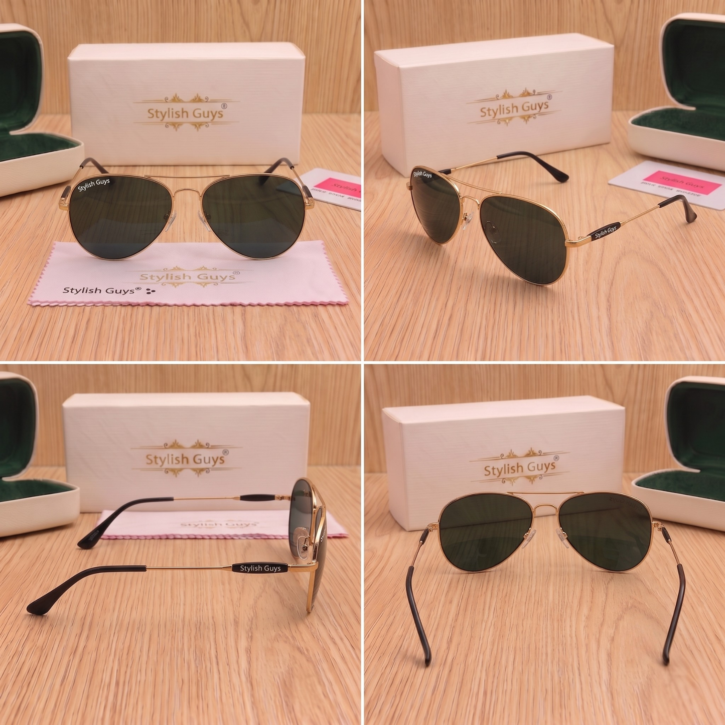 Sunglasses For Men With Black Glass & Golden Frame 3517 Aviator Oval Sunglass By Sunglasses Deal