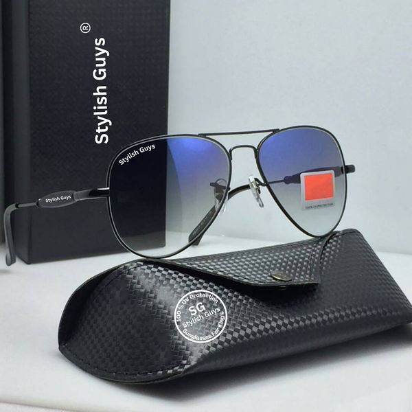 Top Trendy Hot New Stylish Attractive Blue Shade & Black 3517 Evergreen UV Protected Sunglasses For King's Men & Women