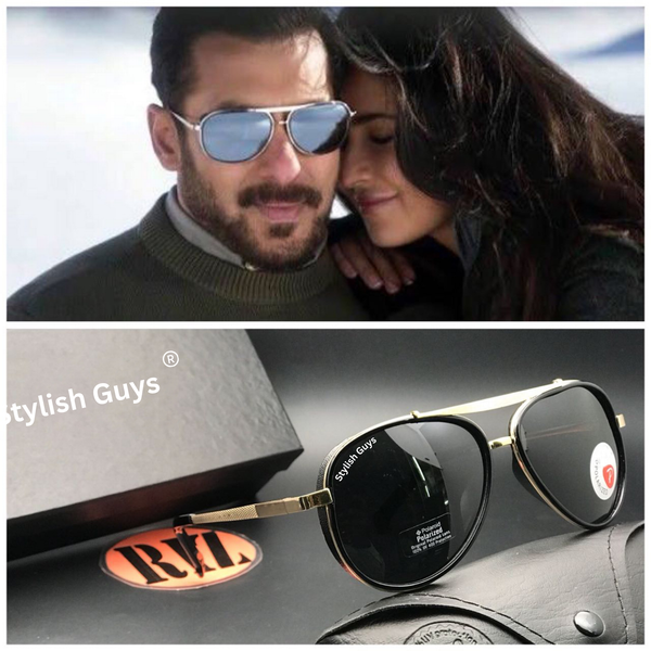 Top Trendy Hot New Stylish Attractive Black & Golden 4414 Evergreen UV Protected Sunglasses For King's Men & Women
