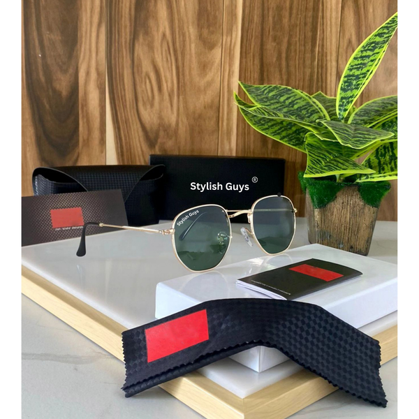 New Fancy Latest Flexible Nosed Trending B2 Hexagaon With Metal Frame Hot Favourite Sunglass For Men, Women & Unisex. ( SG - 3548 )