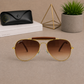 Sunglasses For Men With Brown Shade Glass & Golden Frame 3422 Aviator Bridge Sunglass By Sunglasses Deal