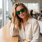 Sunglasses For Men With Green Glass & Black Frame 4708 Square Sunglass By Sunglasses Deal