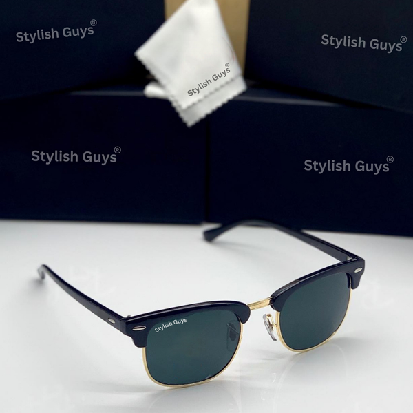 Top Trendy Hot New Stylish Attractive Black & Golden 3016 Evergreen UV Protected Club Master Sunglasses For King's Men & Women