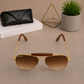 Sunglasses For Men With Brown Shade Glass & Golden Frame 3422 Aviator Bridge Sunglass By Sunglasses Deal