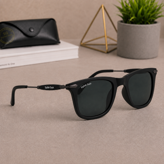 Sunglasses For Men With Black Glass & Black Frame 2148 Square Sunglass By Sunglasses Deal