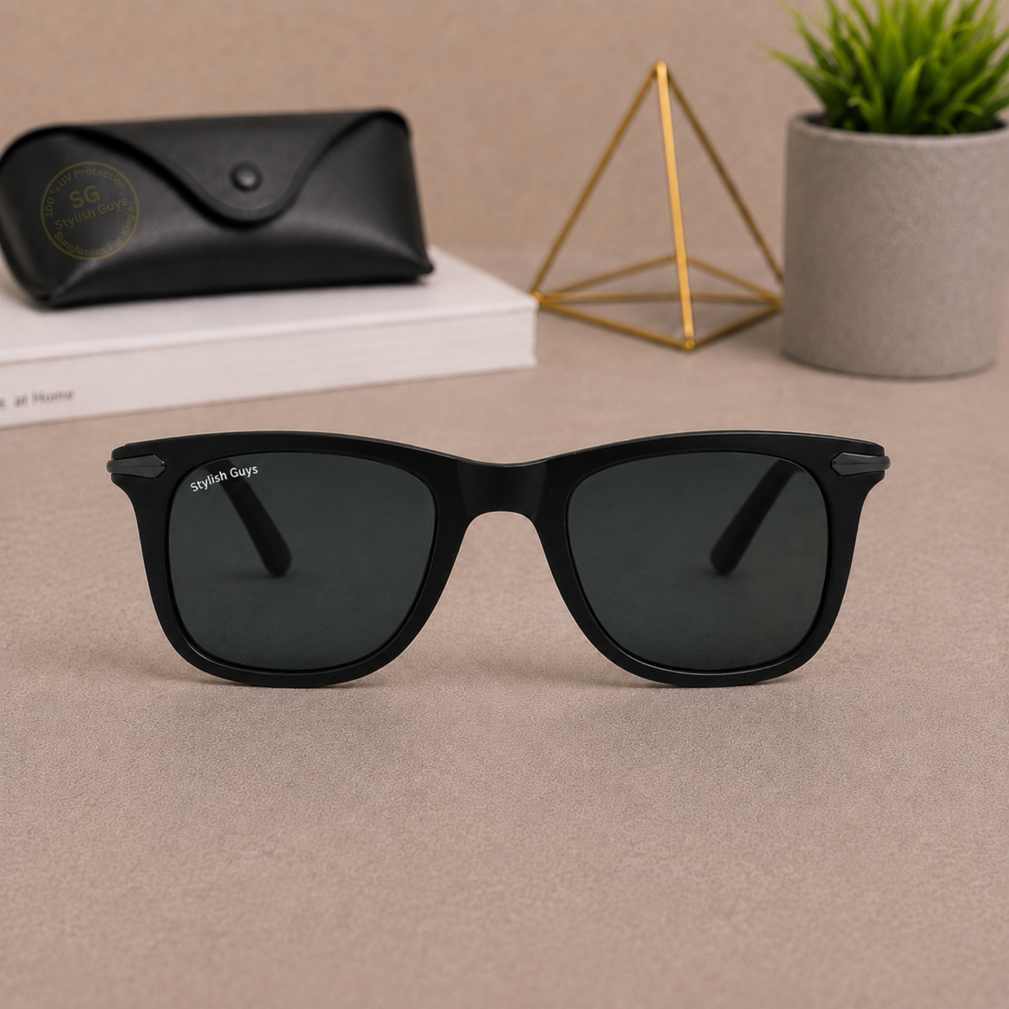 Sunglasses For Men With Black Glass & Black Frame 2148 Square Sunglass By Sunglasses Deal
