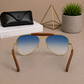 Sunglasses For Men With Blue Shade Glass & Golden Frame 3422 Aviator Bridge Sunglass By Sunglasses Deal