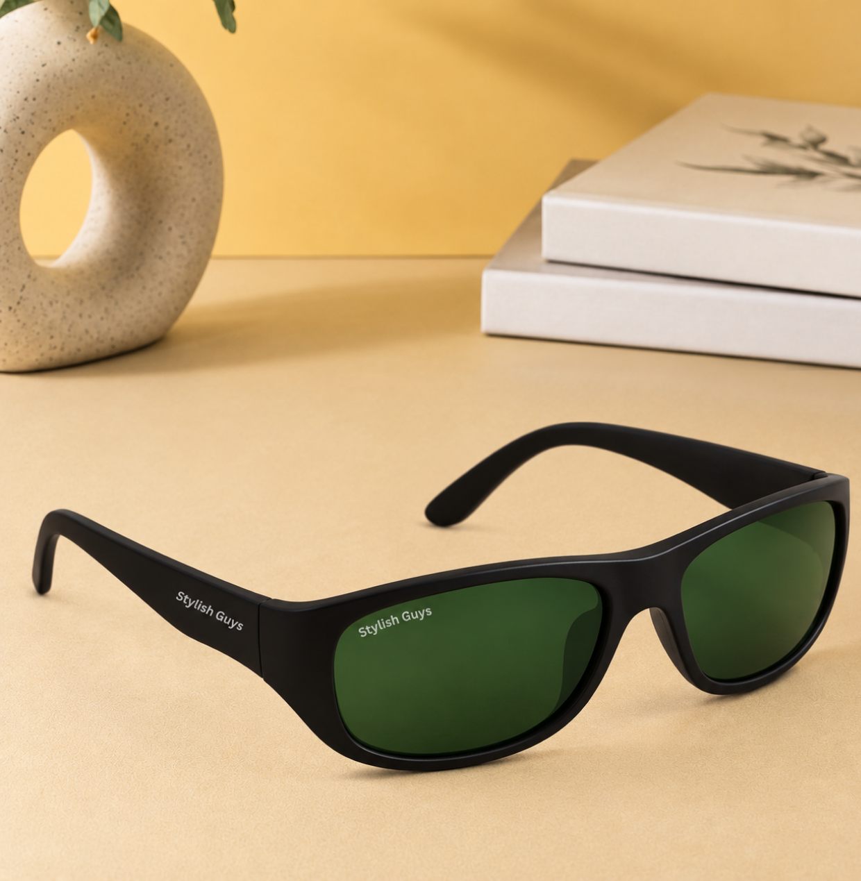 Sunglasses For Men With Green Glass & Black Frame 2053 Sport Sunglass By Sunglasses Deal