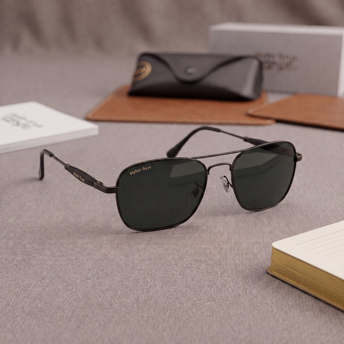 Sunglasses For Men With Black Glass & Black Frame 1208 Square Sunglass By Sunglasses Deal