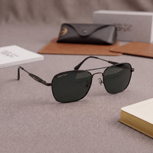 Sunglasses For Men With Black Glass & Black Frame 1208 Square Sunglass By Sunglasses Deal
