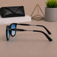 Sunglasses For Men With Blue Shade Glass & Black Frame 2148 Square Sunglass By Sunglasses Deal