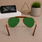 Sunglasses For Men With Green Glass & Golden Frame 3422 Aviator Bridge Sunglass By Sunglasses Deal