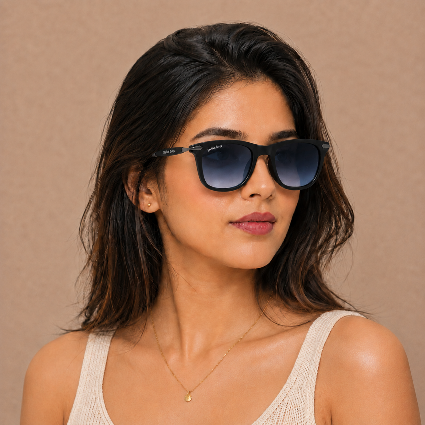 Sunglasses For Men With Blue Shade Glass & Black Frame 2148 Square Sunglass By Sunglasses Deal
