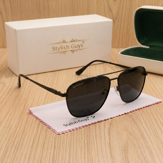 Sunglasses For Men With Black Glass & Black Frame 6060 Square Sunglass By Sunglasses Deal