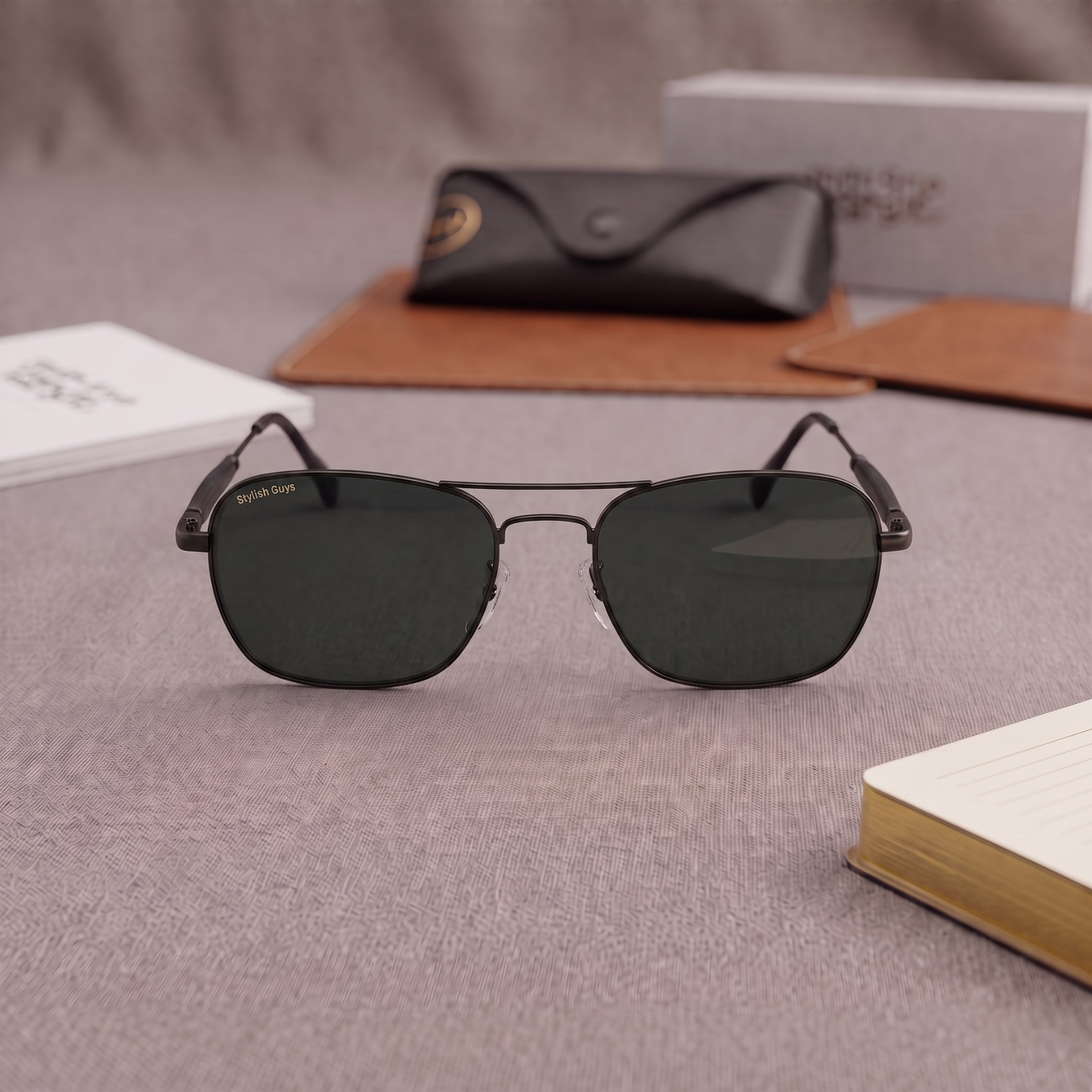 Sunglasses For Men With Black Glass & Black Frame 1208 Square Sunglass By Sunglasses Deal