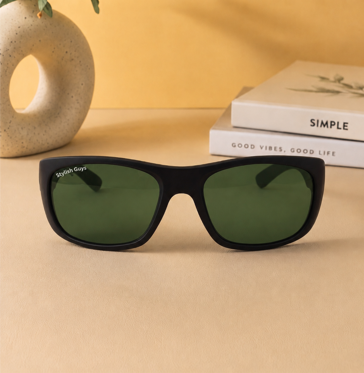 Sunglasses For Men With Green Glass & Black Frame 2053 Sport Sunglass By Sunglasses Deal