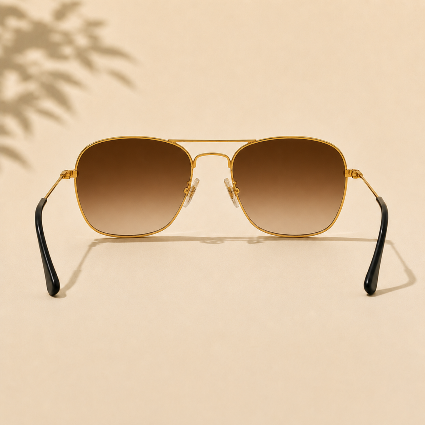Sunglasses For Men With Brown Shade Glass & Golden Frame 3136 Square Sunglass By Sunglasses Deal