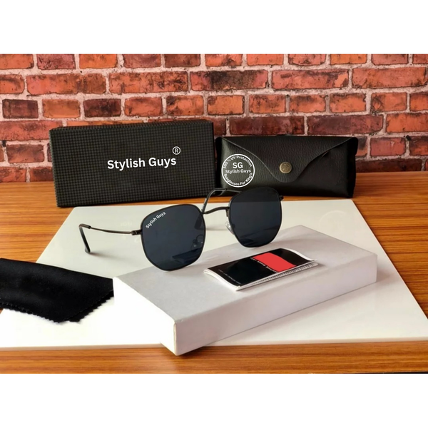New Fancy Latest Flexible Nosed Trending B2 Hexagaon With Metal Frame Hot Favourite Sunglass For Men, Women & Unisex. ( SG - 3548 )
