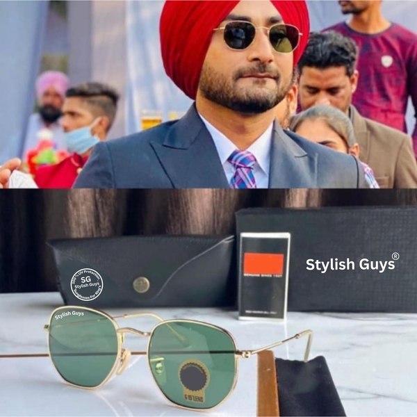 New Fancy Latest Flexible Nosed Trending B2 Hexagaon With Metal Frame Hot Favourite Sunglass For Men, Women & Unisex. ( SG - 3548 )