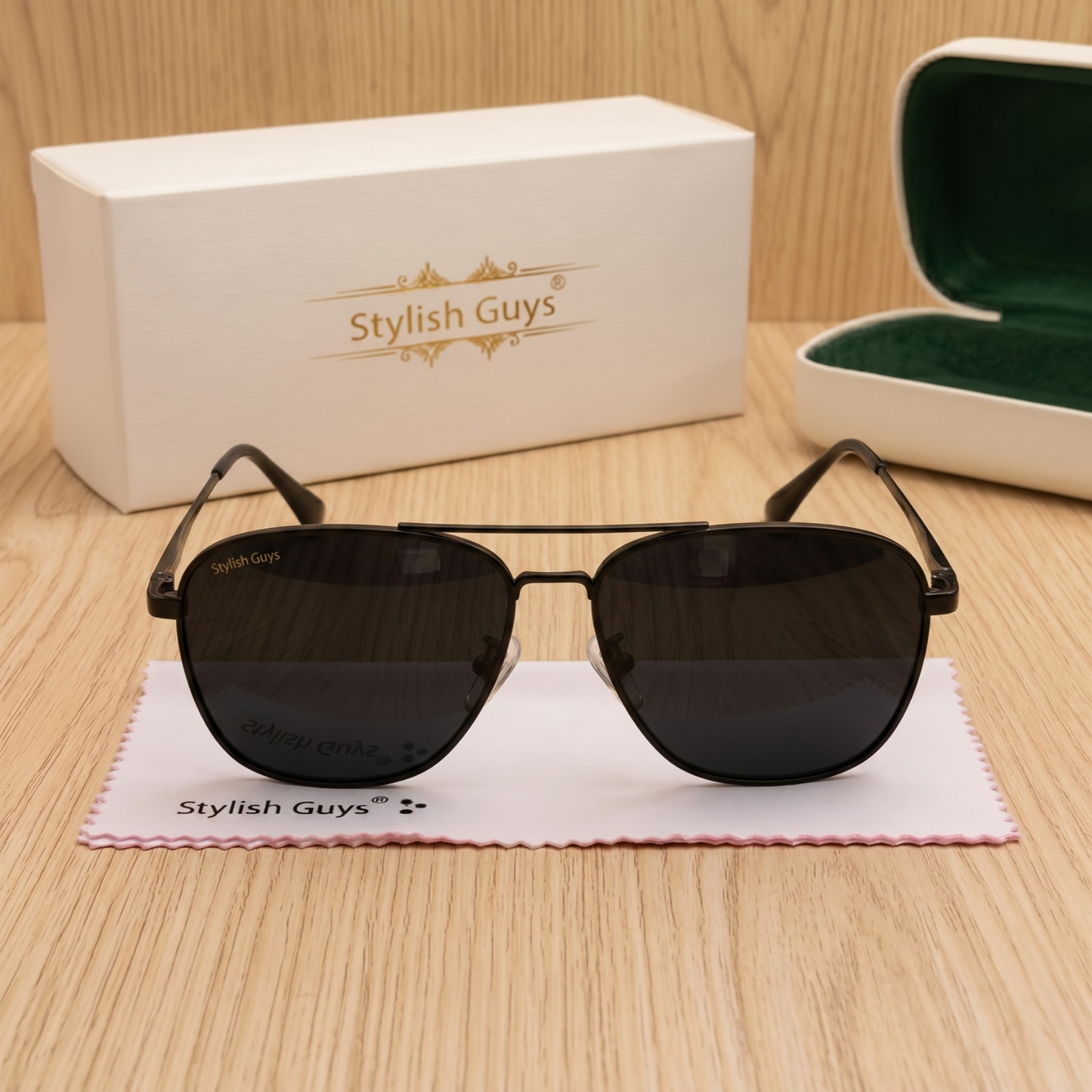Sunglasses For Men With Black Glass & Black Frame 6060 Square Sunglass By Sunglasses Deal
