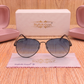 Sunglasses For Men With Blue Shade Glass & Black Frame 3517 Aviator Oval Sunglass By Sunglasses Deal