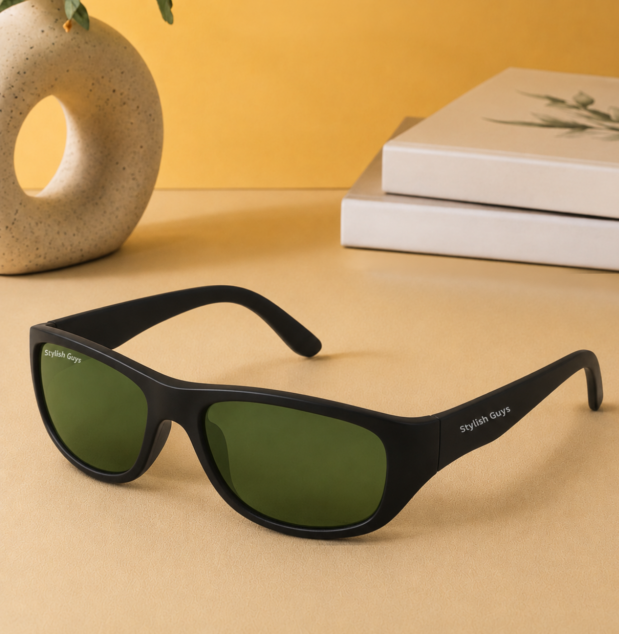 Sunglasses For Men With Green Glass & Black Frame 2053 Sport Sunglass By Sunglasses Deal