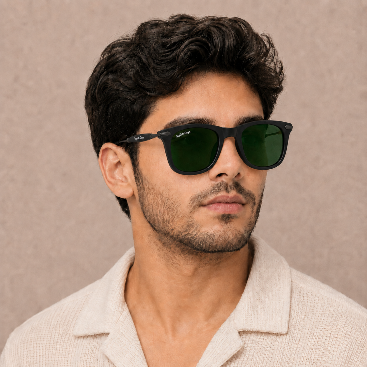 Sunglasses For Men With Green Glass & Black Frame 2148 Square Sunglass By Sunglasses Deal