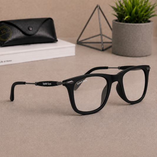Sunglasses For Men With Clear Glass & Black Frame 2148 Square Sunglass By Sunglasses Deal