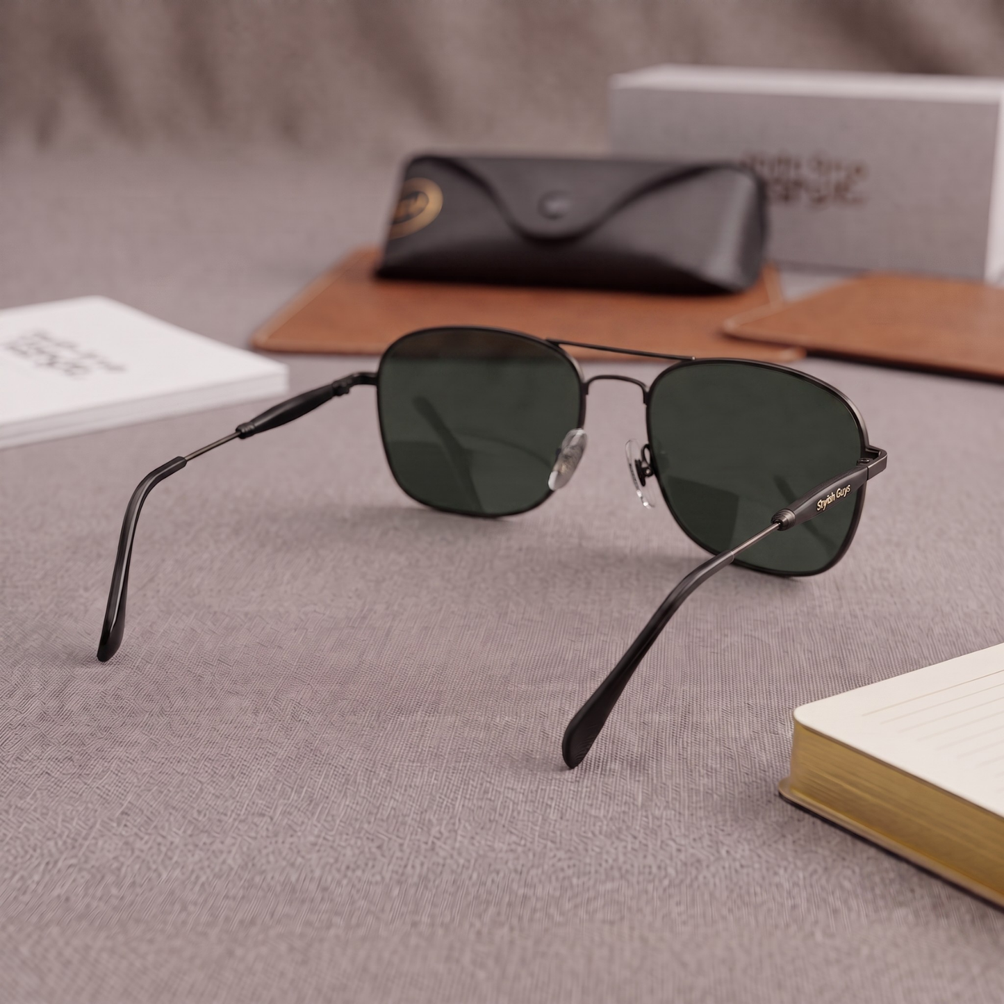 Sunglasses For Men With Black Glass & Black Frame 1208 Square Sunglass By Sunglasses Deal