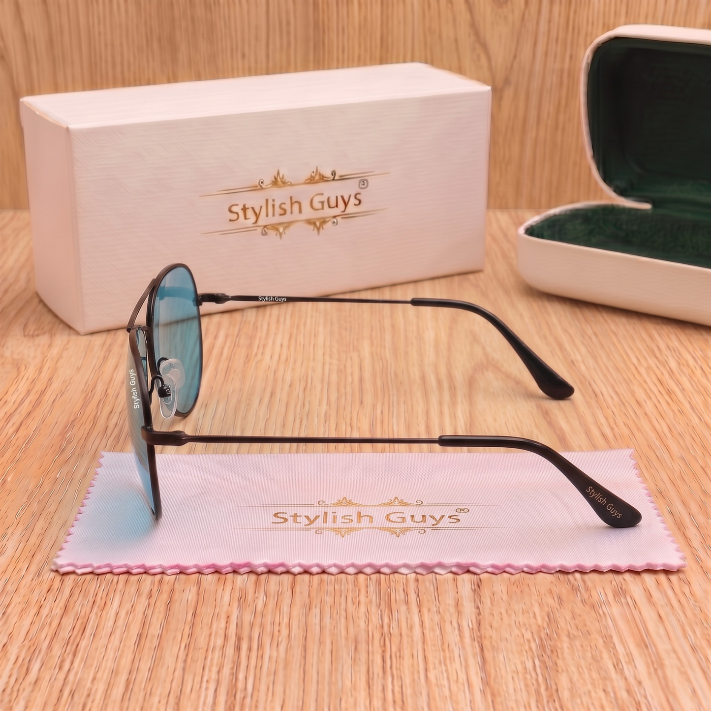 Sunglasses For Men With Blue Candy Glass & Black Frame 3026 Aviator Sunglass By Sunglasses Deal