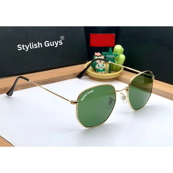 New Fancy Latest Flexible Nosed Trending B2 Hexagaon With Metal Frame Hot Favourite Sunglass For Men, Women & Unisex. ( SG - 3548 )