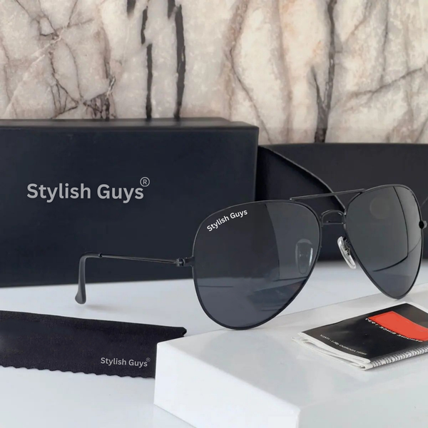 New Fancy Latest Flexible Nosed Trending Shaded B2 Black Mirror & Black Frame Aviator With Metal Frame Hot Favourite Sunglass For Men, Women & Unisex. ( SG - 3026 )