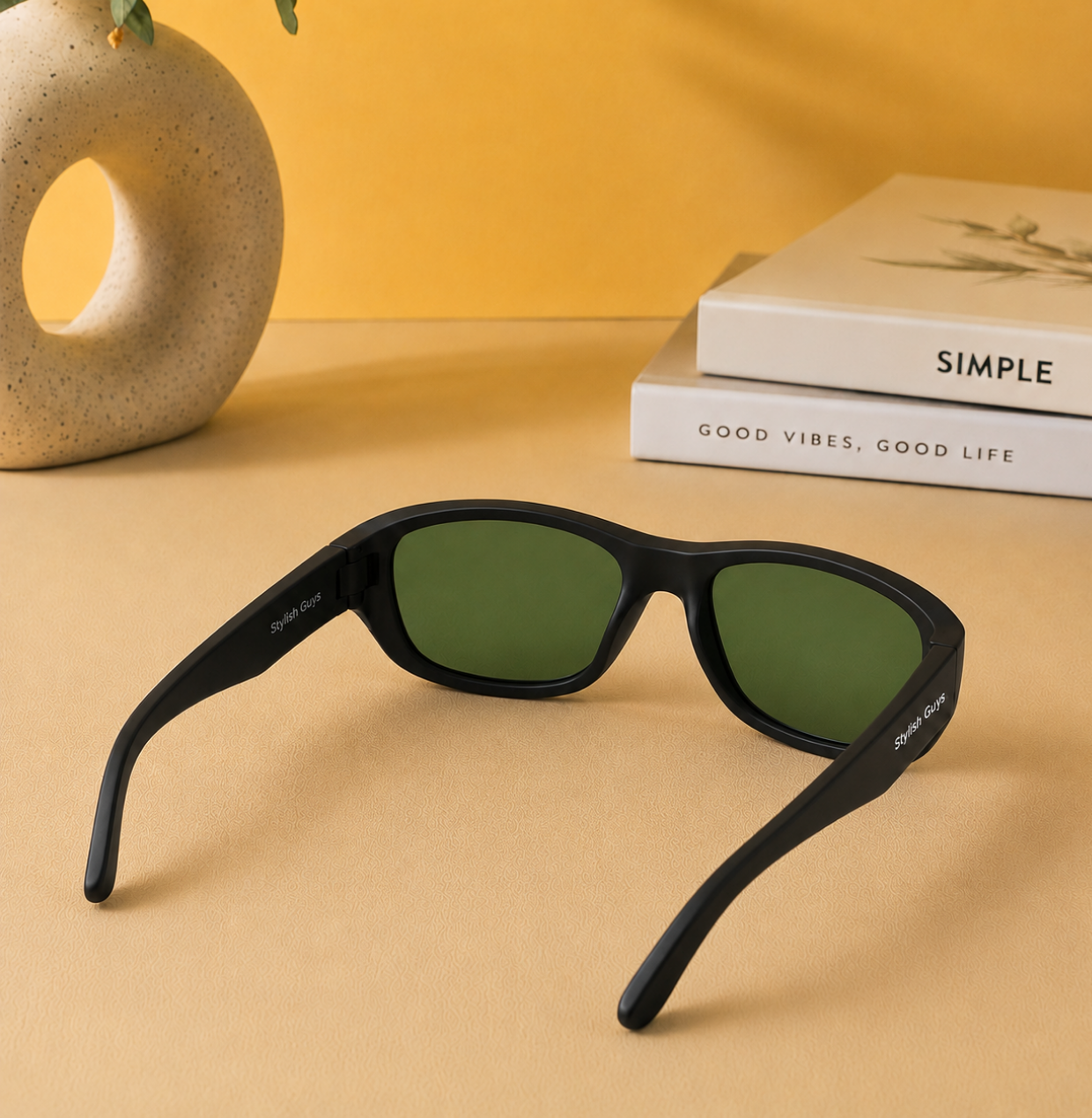 Sunglasses For Men With Green Glass & Black Frame 2053 Sport Sunglass By Sunglasses Deal