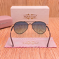 Sunglasses For Men With Blue Shade Glass & Black Frame 3517 Aviator Oval Sunglass By Sunglasses Deal