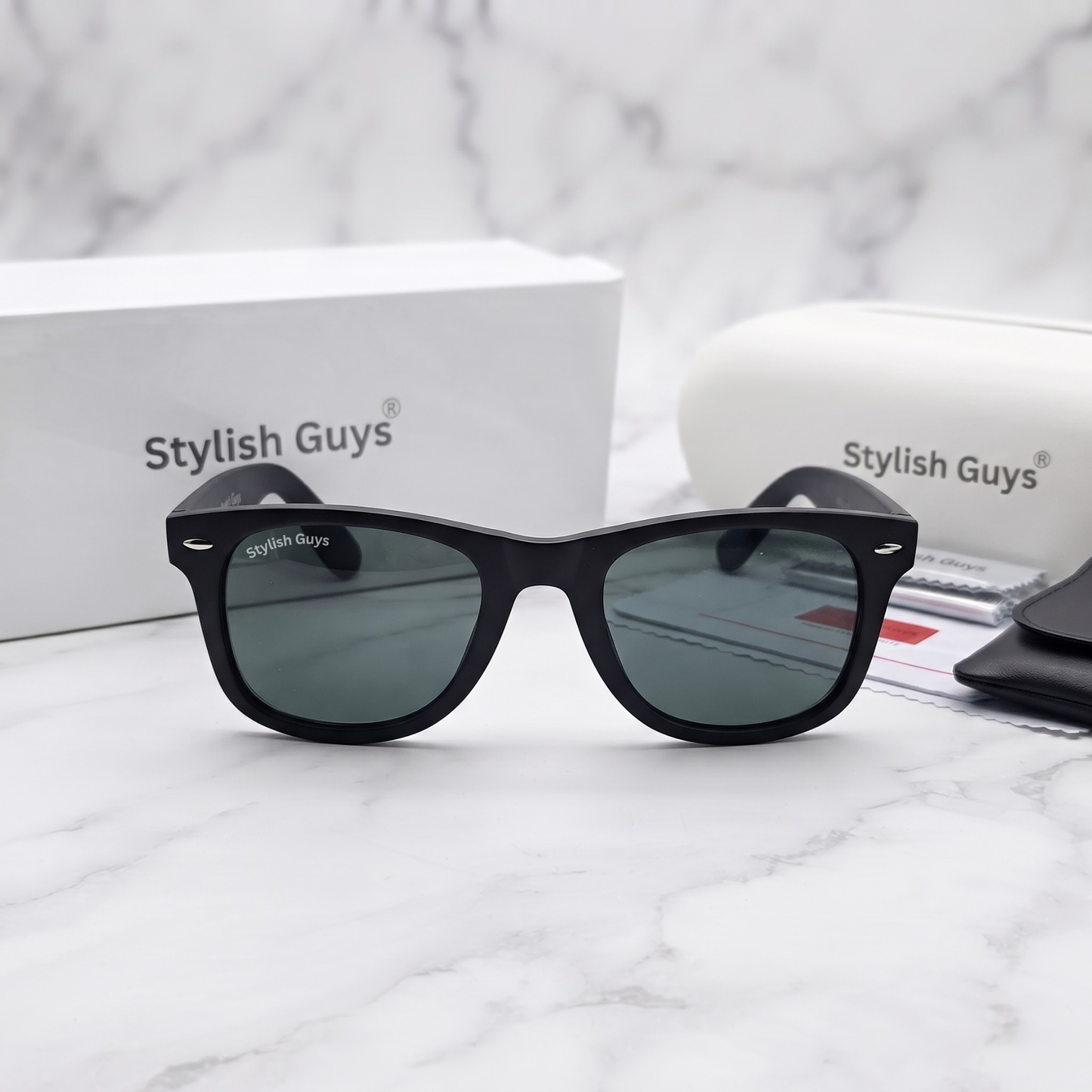 Sunglasses For Men With Black Glass & Black Frame 2140 Wayfarer Sunglass By Sunglasses Deal