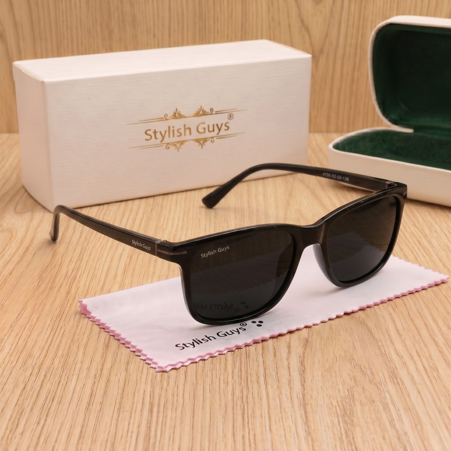 Sunglasses For Men With Black Glass & Black Frame 4708 Square Sunglass By Sunglasses Deal