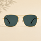 Sunglasses For Men With Black Glass & Golden Frame 3136 Square Sunglass By Sunglasses Deal