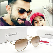 Sunglasses For Men With Brown Shade Glass & Golden Frame 3026 Aviator Sunglass By Sunglasses Deal