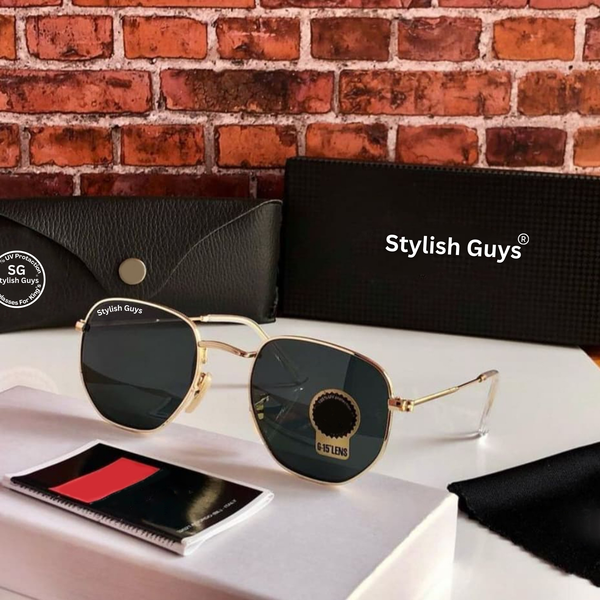 New Fancy Latest Flexible Nosed Trending B2 Hexagaon With Metal Frame Hot Favourite Sunglass For Men, Women & Unisex. ( SG - 3548 )