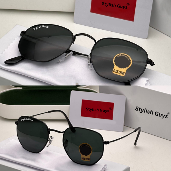 New Fancy Latest Flexible Nosed Trending B2 Hexagaon With Metal Frame Hot Favourite Sunglass For Men, Women & Unisex. ( SG - 3548 )