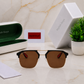 Sunglasses For Men With Brown Glass & Golden Frame 04 Square Polarized Sunglass By Sunglasses Deal