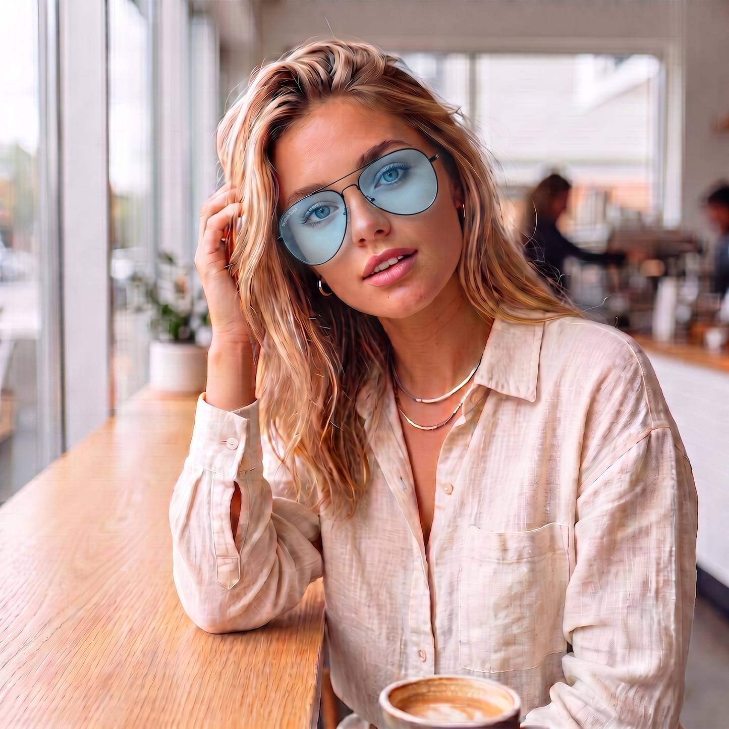 Sunglasses For Men With Blue Candy Glass & Black Frame 3026 Aviator Sunglass By Sunglasses Deal
