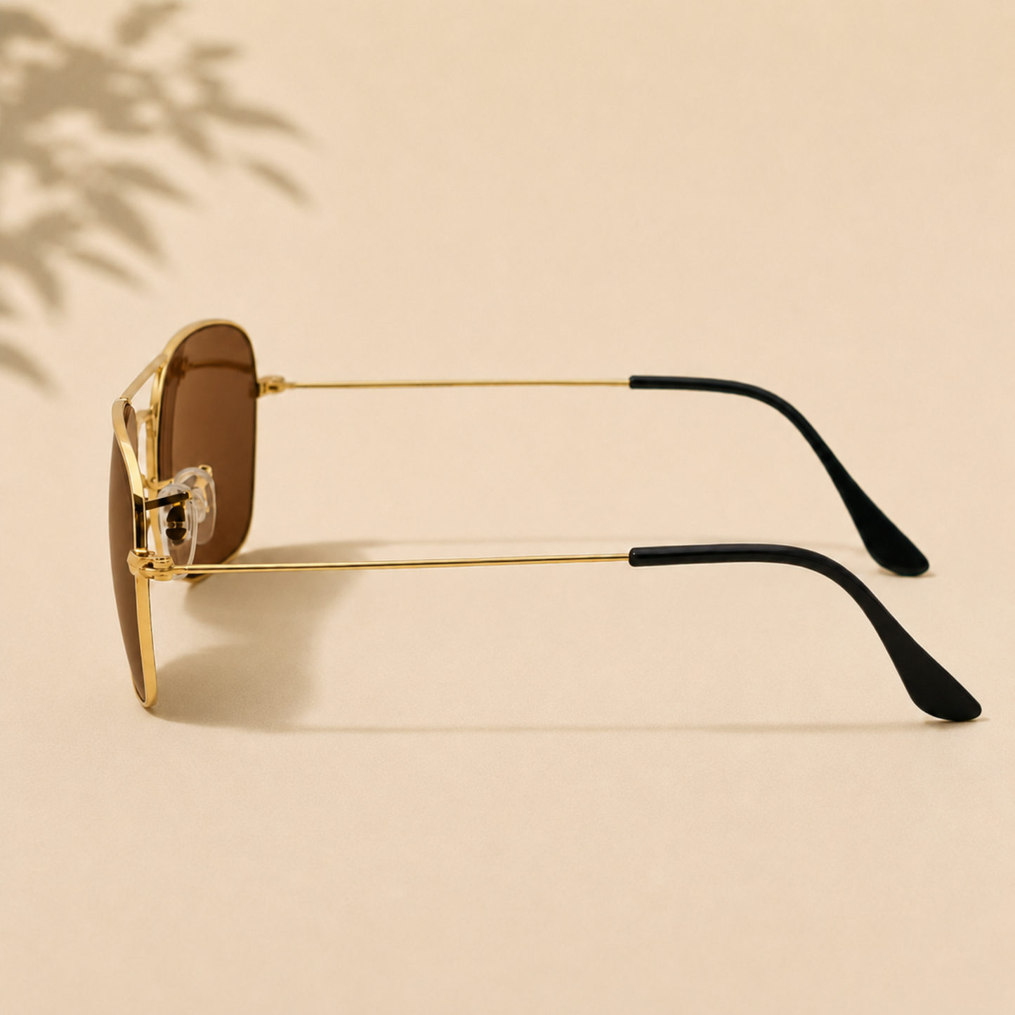 Sunglasses For Men With Brown Glass & Golden Frame 3136 Square Sunglass By Sunglasses Deal