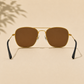 Sunglasses For Men With Brown Glass & Golden Frame 3136 Square Sunglass By Sunglasses Deal