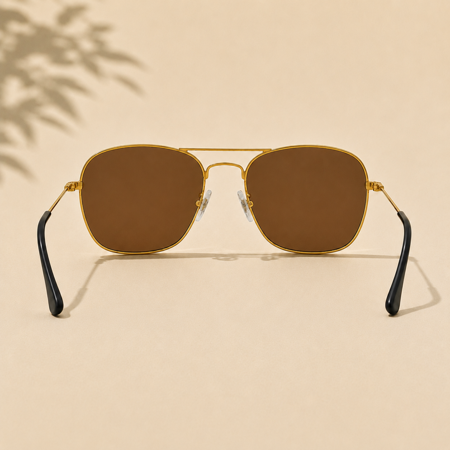 Sunglasses For Men With Brown Glass & Golden Frame 3136 Square Sunglass By Sunglasses Deal