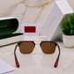 Sunglasses For Men With Brown Glass & Golden Frame 04 Square Polarized Sunglass By Sunglasses Deal