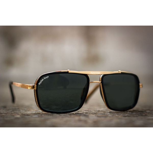 Top Trendy Hot New Stylish Attractive Black & Golden 4413 Evergreen UV Protected Sunglasses For King's Men & Women